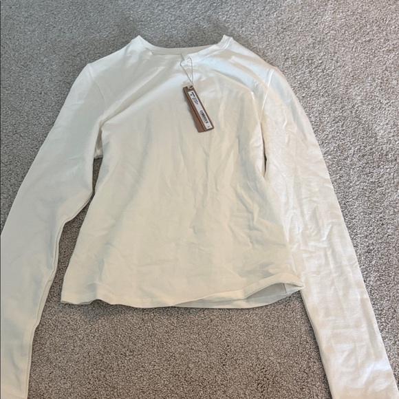 SKIMS Tops - SKIMS Long Sleeve Crewneck Top in Cream